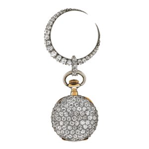 Magnificent American full diamond brooch watch Circa 1890