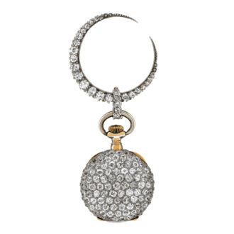 Magnificent American full diamond brooch watch Circa 1890