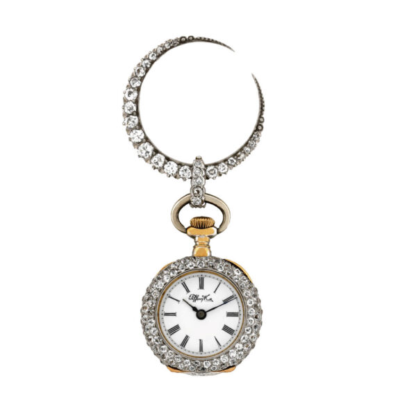 Magnificent American full diamond brooch watch Circa 1890 Magnificent American full diamond brooch watch Circa 1890