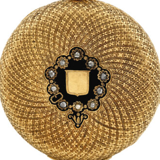 Swiss gold, enamel and diamond lady's pendant watch Circa 1860