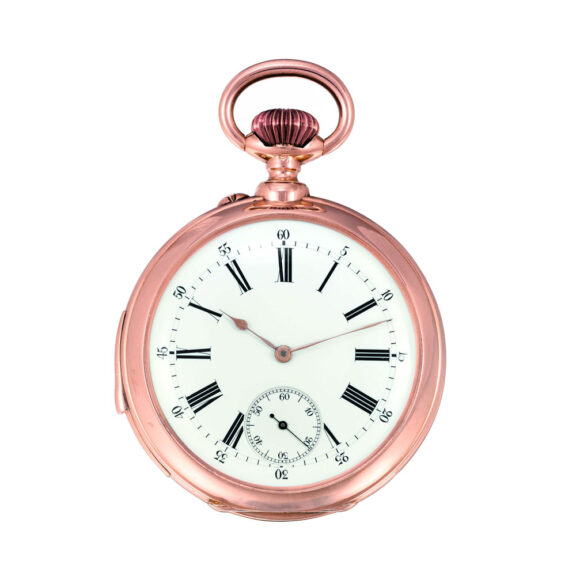 Swiss pink gold minute repeating carillon watch Circa 1894