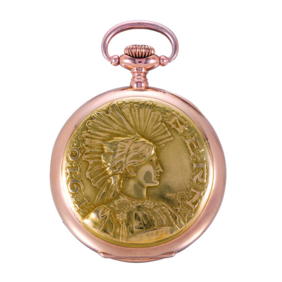 Important Swiss 18K pink and yellow gold pocket chronometer Circa 1910 Important Swiss 18K pink and yellow gold pocket chronometer Circa 1910v