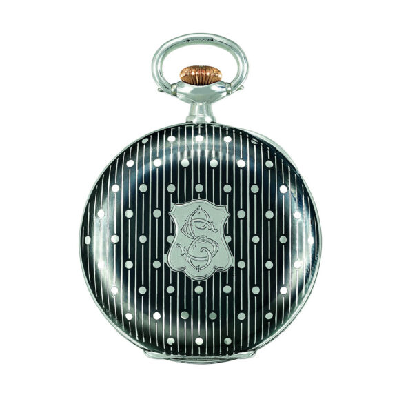 Swiss silver and niëllo dress watch with 24-hour dial Circa 1920