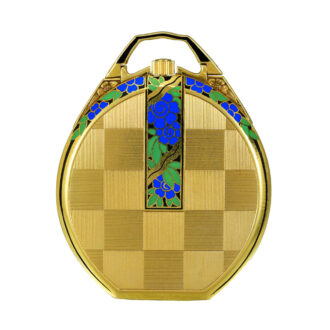 SwiSwiss gold and enamel stirrup-shaped smoking watch Circa 192828