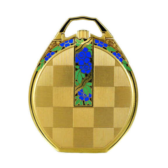 SwiSwiss gold and enamel stirrup-shaped smoking watch Circa 192828