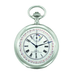 Swiss silver pocket chronograph with tachometer Circa 1903