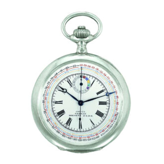 Swiss silver pocket chronograph with tachometer Circa 1903