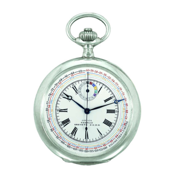 Swiss silver pocket chronograph with tachometer Circa 1903