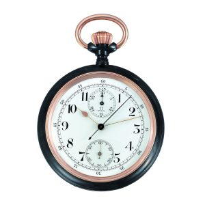 Swiss gunmetal and pink gold chronograph watch Circa 1910