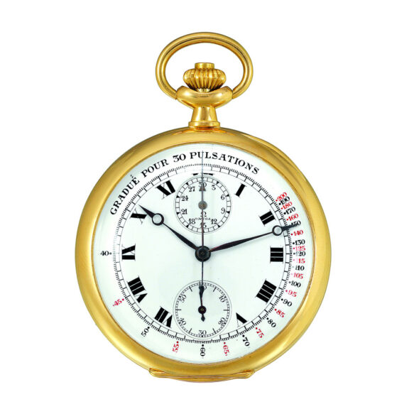 Swiss 18K yellow gold keyless chronograph dress watch Circa 1924