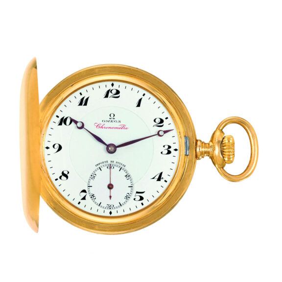 Important Swiss 14 carat gold pocket chronometer Circa 1929