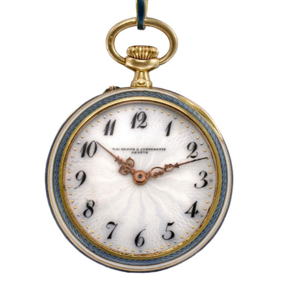 Swiss 18K gold and enamel lady's pendant watch Circa 1915 Swiss 18K gold and enamel lady's pendant watch Circa 1915