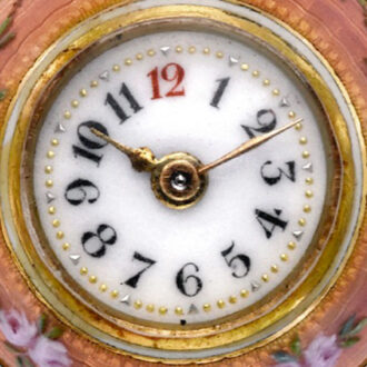 Swiss 18K yellow and white gold ball watch with chain Circa 1900