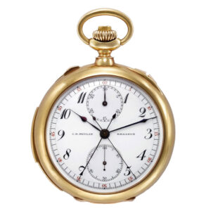 Swiss 18K gold repeater with split-seconds chronograph Circa 1890