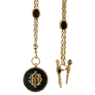 Unusual Swiss 18K gold and bloodstone pendant watch Circa 1880