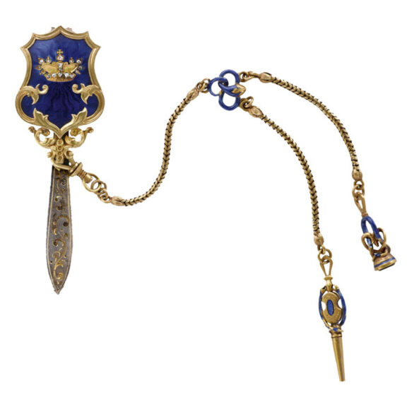 Swiss 18K gold keyless cylinder pendant watch Circa 1885 Swiss 18K gold keyless cylinder pendant watch Circa 1885