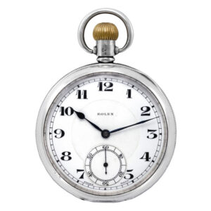 Fine Swiss silver open faced lever pocket watch Circa 1942