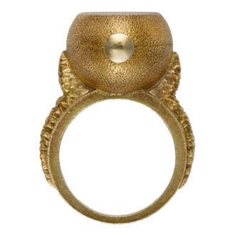 Swiss 18K yellow gold textured lady's ring watch Circa 1950