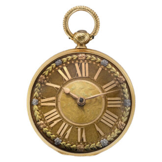 English 18 carat open faced cylinder pocket watch Circa 1818