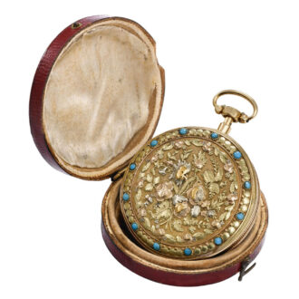 French varicoloured gold quarter repeating pocket watch Circa 1820