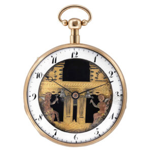 French 18K gold watch with Jacquemart figure automaton Circa 1800