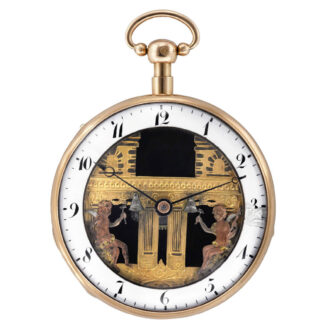 French 18K gold watch with Jacquemart figure automaton Circa 1800