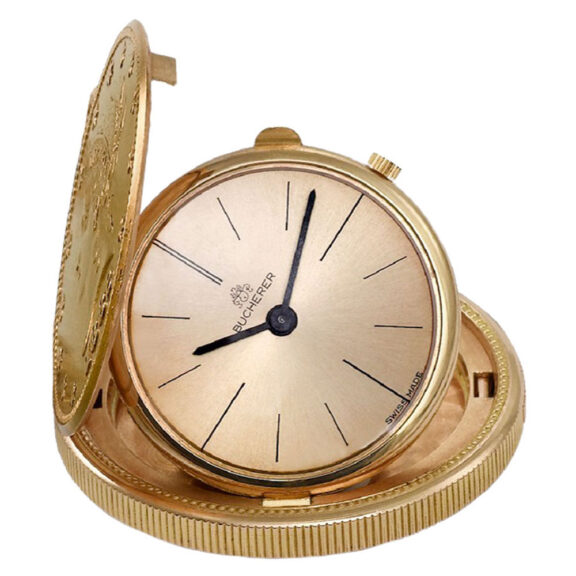 Swiss gold watch in US 10 Dollar gold coin dated 1882 Circa 1960