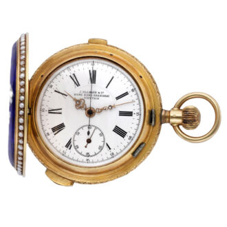 Swiss gold, enamel and pearl-set repeating chronograph Circa 1890