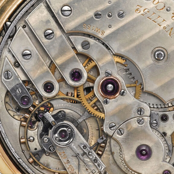 American gold minute repeating keyless pocket watch Circa 1910 American gold minute repeating keyless pocket watch Circa 1910