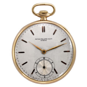 Swiss 18K yellow gold keyless dress pocket watch Circa 1933