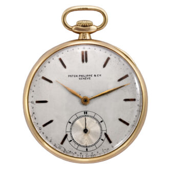 Swiss 18K yellow gold keyless dress pocket watch Circa 1933