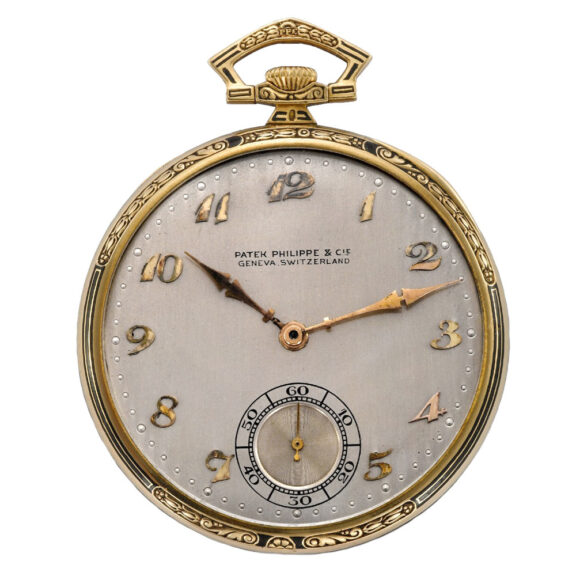 Swiss 18K gold and enamel dress pocket watch Circa 1925