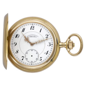 German 14K gold pocket watch with Guillaume balance Circa 1915