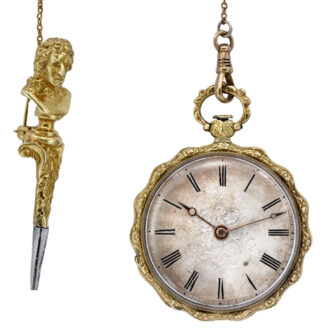 Swiss 18 carat gold decoratively engraved pendant watch Circa 1860