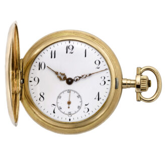 Swiss 14K gold and enamel hunting cased watch Circa 1900