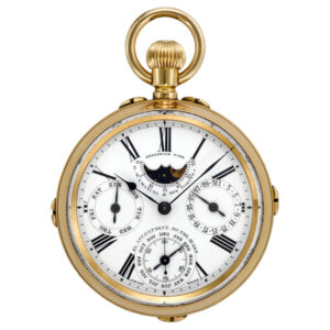 Swiss gold astronomical world time pocket watch Circa 1890