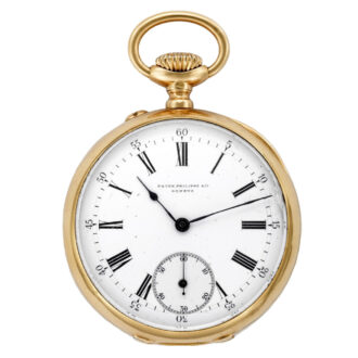 Swiss 18 carat gold and enamel open faced pocket watch Circa 1890
