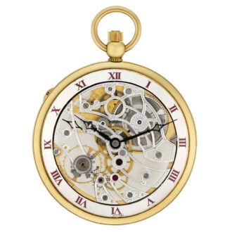 Unique Swiss 18K gold skeletonized dress watch Circa 1995