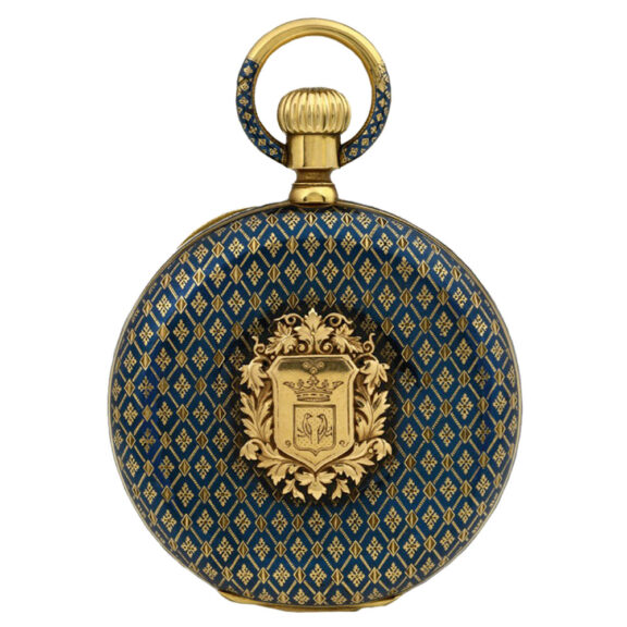 German gold and niello keyless pocket watch Circa 1880