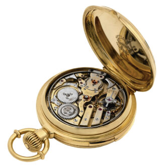 Rare Swiss 18 carat gold full hunter with six complications Circa 1885