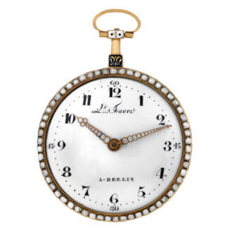 Swiss gold, enamel and pearl-set pocket watch Circa 1795