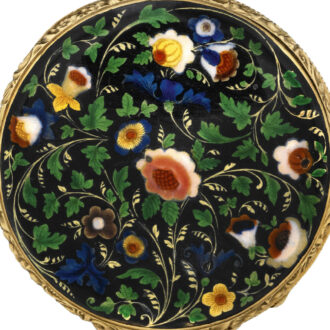Swiss gold and enamel florally decorated pendant watch Circa 1830