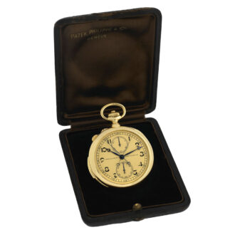 Swiss yellow gold minute repeating keyless pocket watch Circa 1924