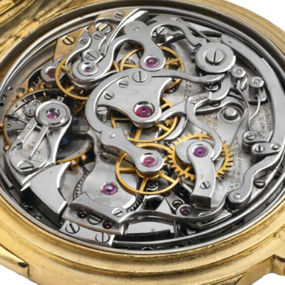 Swiss yellow gold minute repeating keyless pocket watch Circa 1924 Swiss yellow gold minute repeating keyless pocket watch Circa 1924