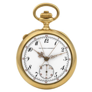 Swiss gold split-seconds chronograph pocket watch Circa 1908