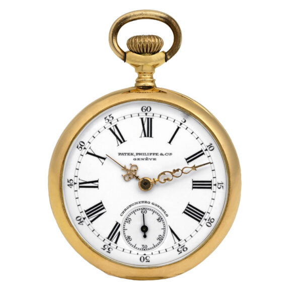 Swiss 18K yellow gold Chronometro Gondolo pendant watch Circa 1915