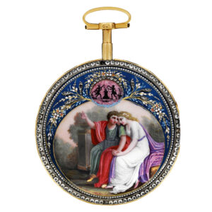 Attractive Swiss gold and enamel paste-set watch Circa 1810