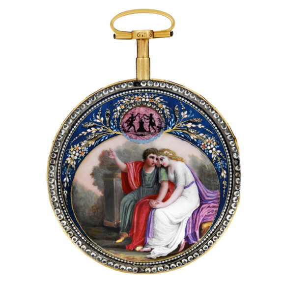 Attractive Swiss gold and enamel paste-set watch Circa 1810