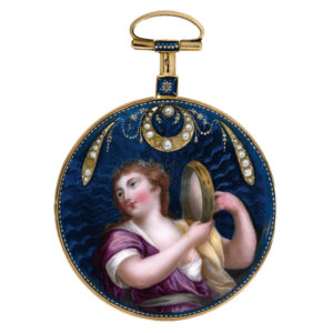 Swiss gold, enamel and pearl-set pocket watch Circa 1800
