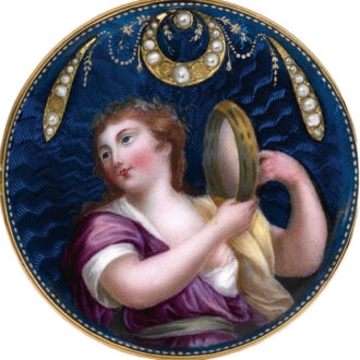 Swiss gold, enamel and pearl-set pocket watch Circa 1800